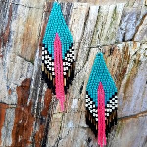 Fringe Beaded Earrings
